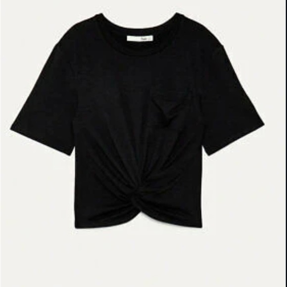Aritzia Wilfred Subah twist front crop tee black - Picture 1 of 4